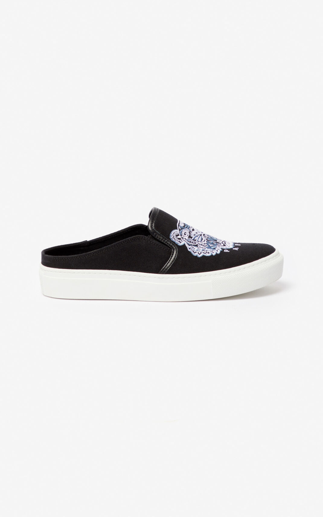 Kenzo K Skate Tiger slip on Pantuflas Mujer Negras | 8631725-RA